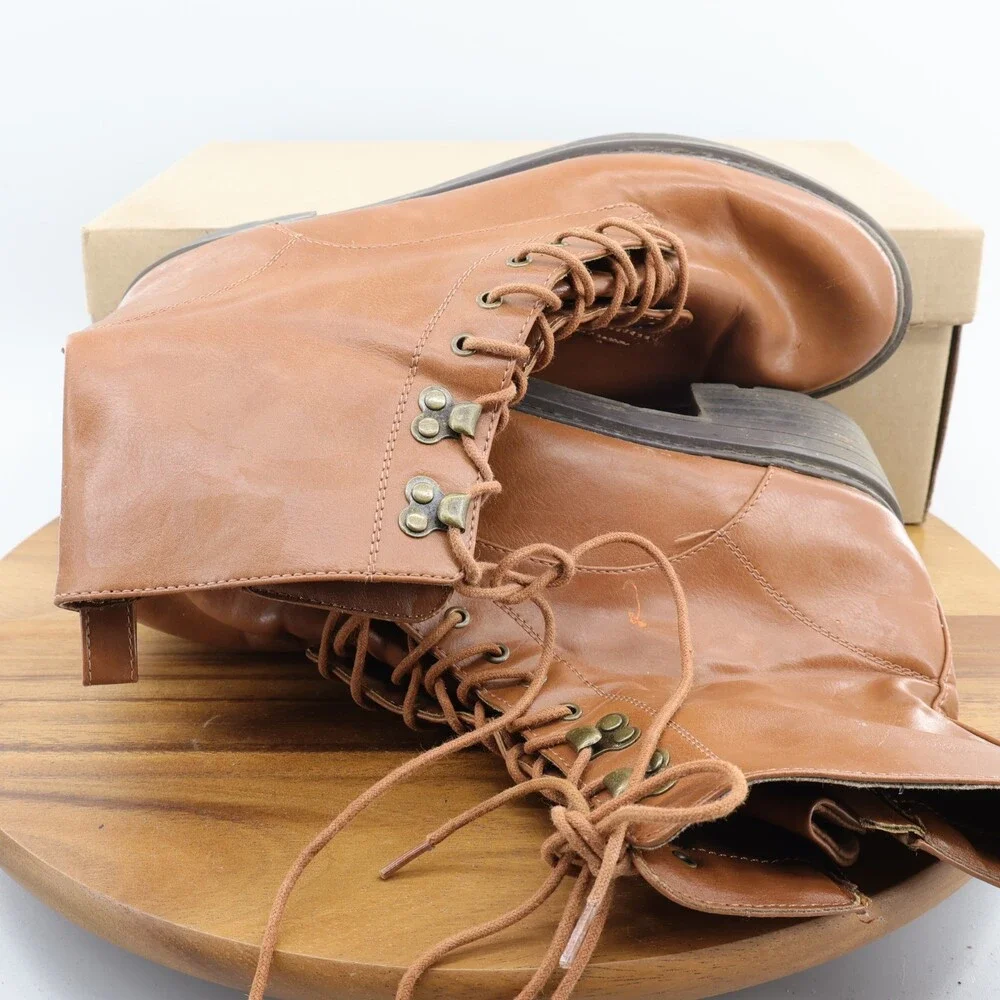 Universal Thread Women Chukka Boots Brown Synthetic Zip Size 9.5 - Picture 7 of 9